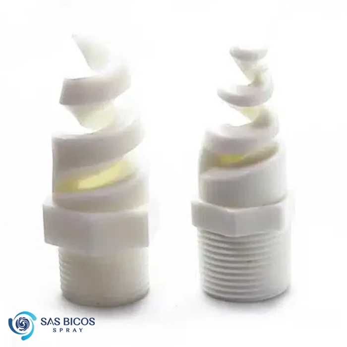 Bico jato espiral para controle de poeira