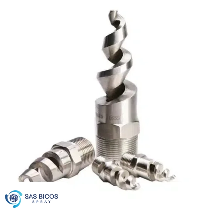 Bico jato espiral para controle de poeira